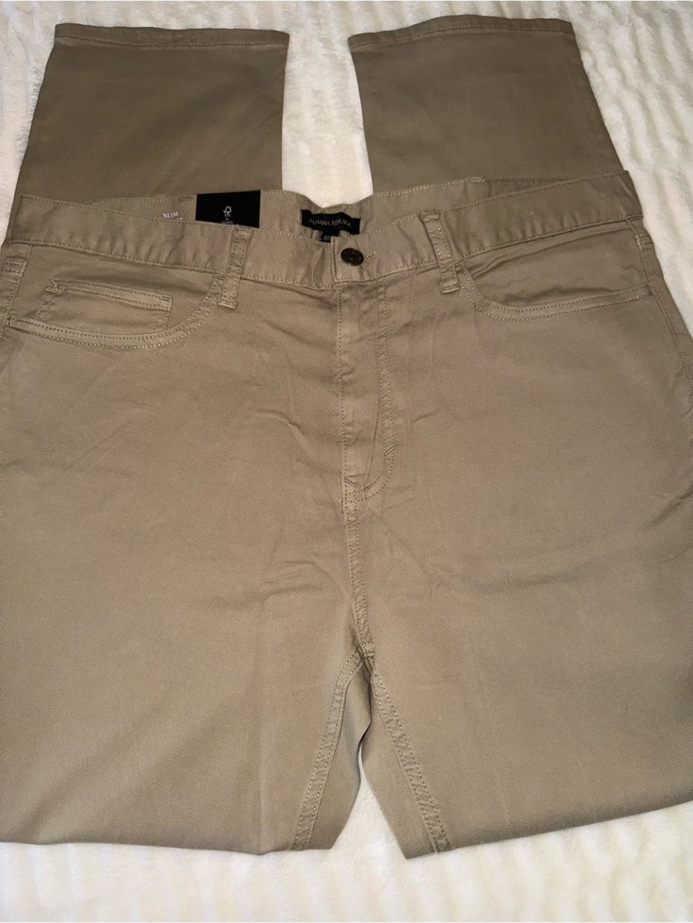 Banana Republic Men's Slim Fit Khaki Tan Twill Pants in Size 38 X 32 - Picture 7 of 11